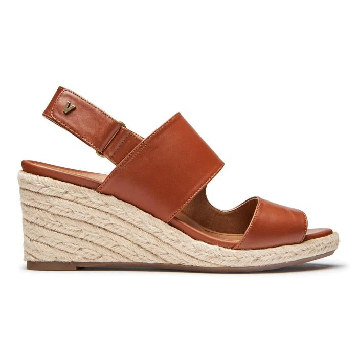 Womens Vionic Brooke Wedge Sandal Cognac 2 Womens Vionic Brooke Wedge Sandal Cognac - Image 2