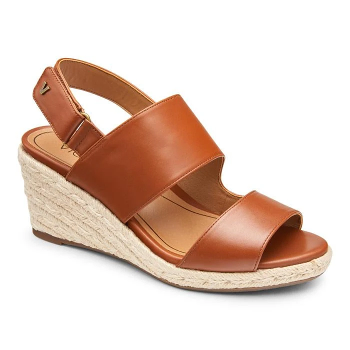 Womens Vionic Brooke Wedge Sandal Cognac 1 Womens Vionic Brooke Wedge Sandal Cognac