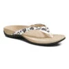 Womens Vionic Dillon Snake Toe Post Sandal White Leopard