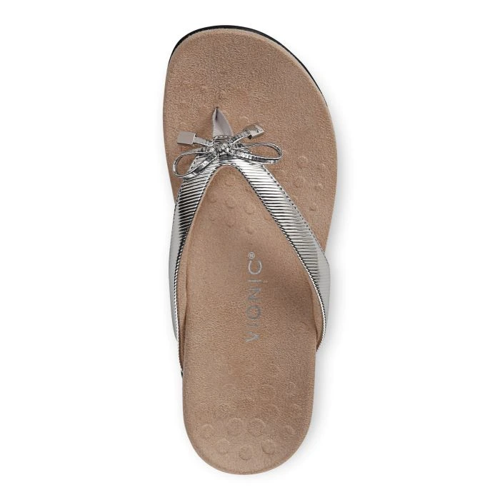 Womens Vionic Bella Toe Post Sandal In Aluminum 2 Womens Vionic Bella Toe Post Sandal In Aluminum - Image 2