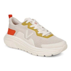 Womens Vionic Walk Max In Cream/Tangerine Tango